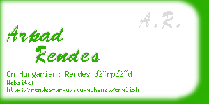 arpad rendes business card